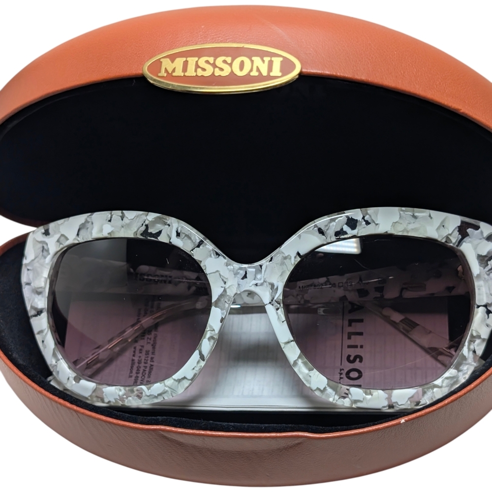 ✨ MISSONI Marble White & Grey Oversized Sunglasses ✨